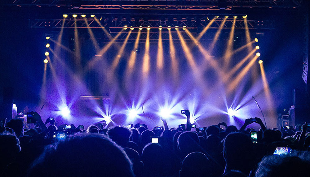 Concert stage from the crowd