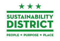 Sustainability District Logo in green