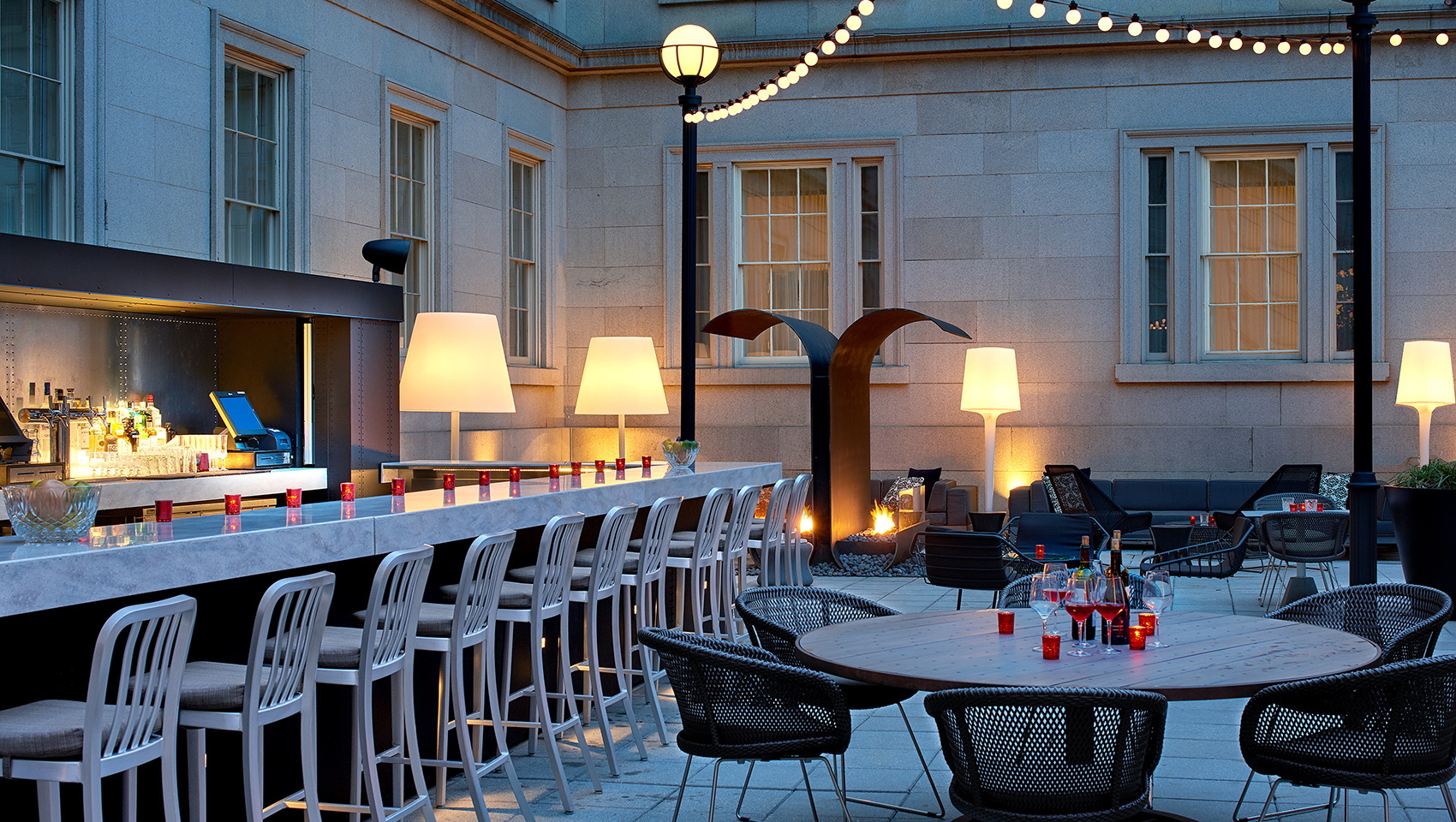 Dirty Habit Outdoor Courtyard with firepit